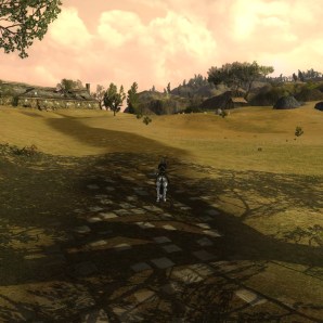 ... turning around: suddenly a more mediterranean feel with stone pine-like trees.